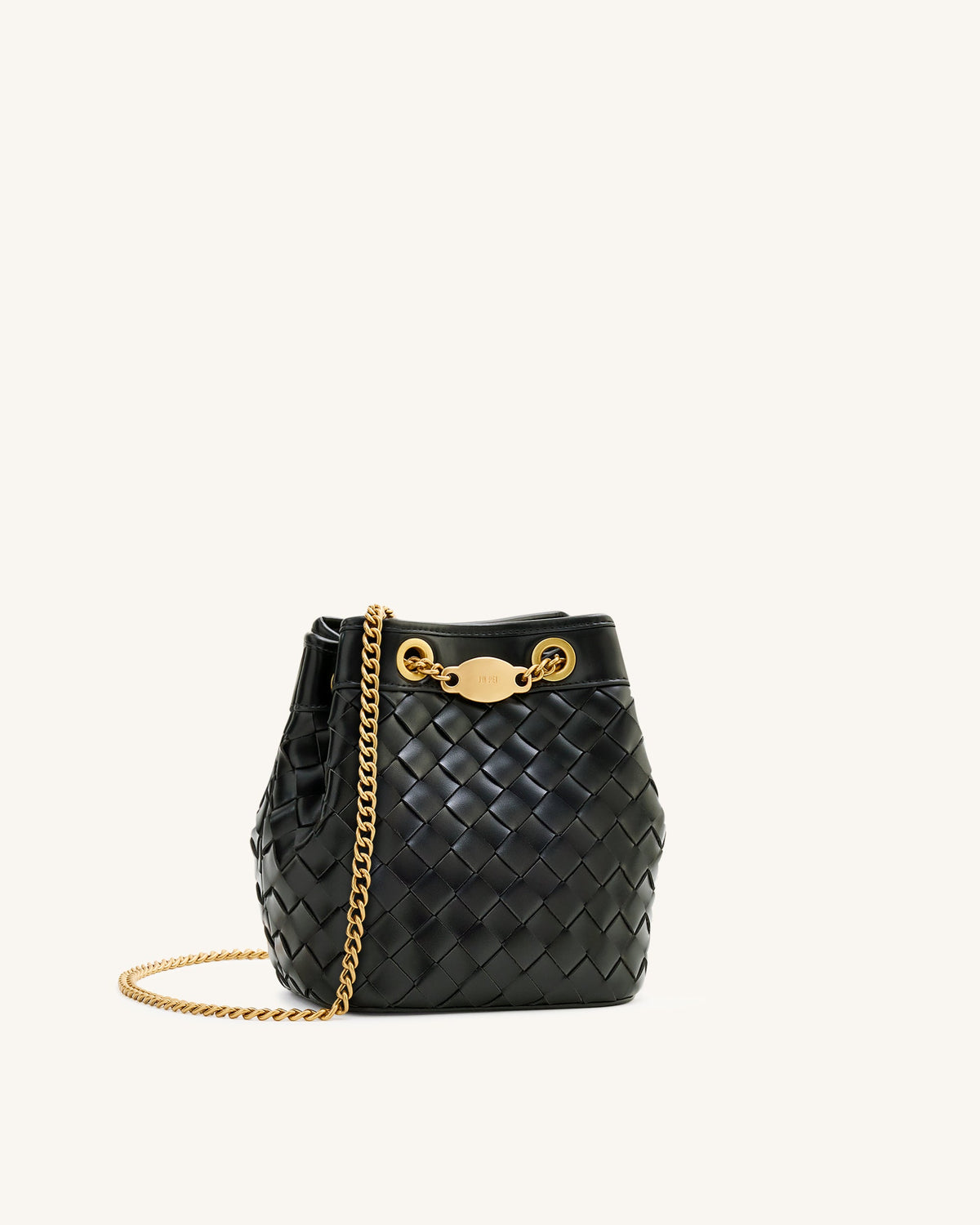 Yara Hand-Woven Bucket Bag - Black | JW PEI