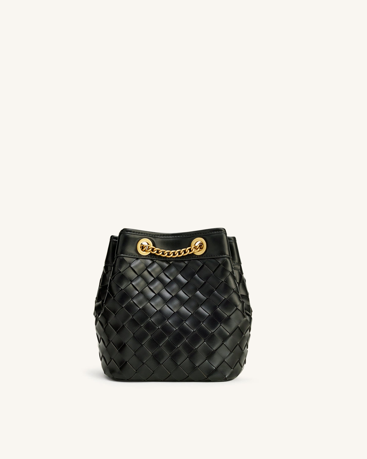 Yara Hand-Woven Bucket Bag - Black | JW PEI