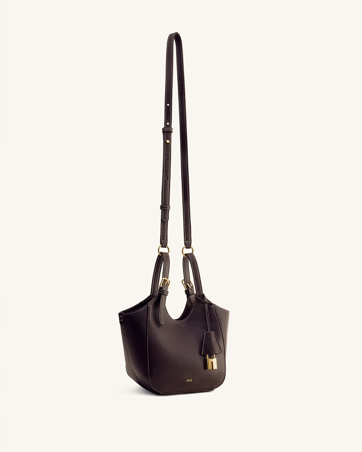 Ines Padlock Tote Bag - Dark Brown | JW PEI