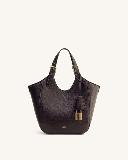 Ines Padlock Tote Bag - Dark Brown | JW PEI
