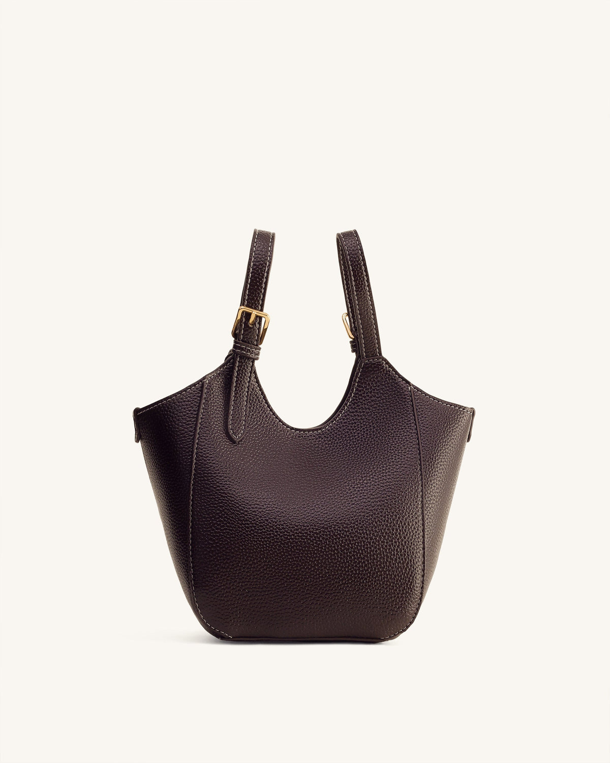 Ines Padlock Tote Bag - Dark Brown | JW PEI