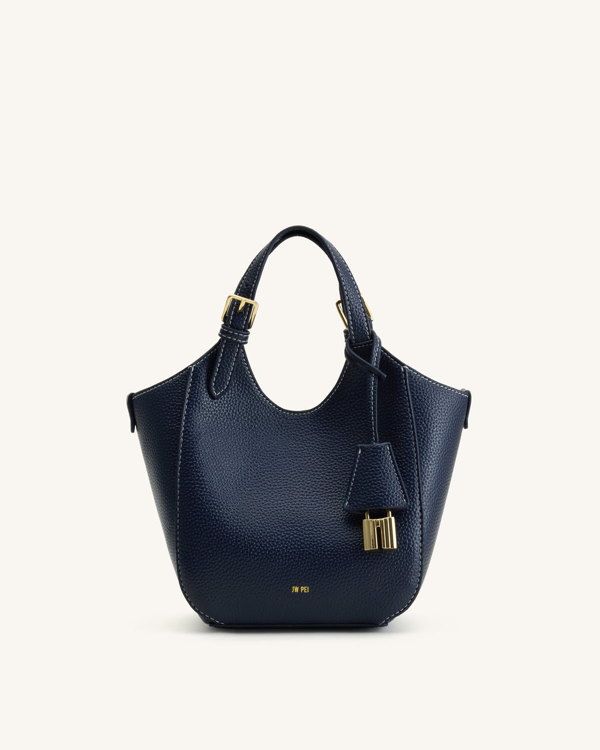Ines Padlock Tote Bag - Navy | JW PEI