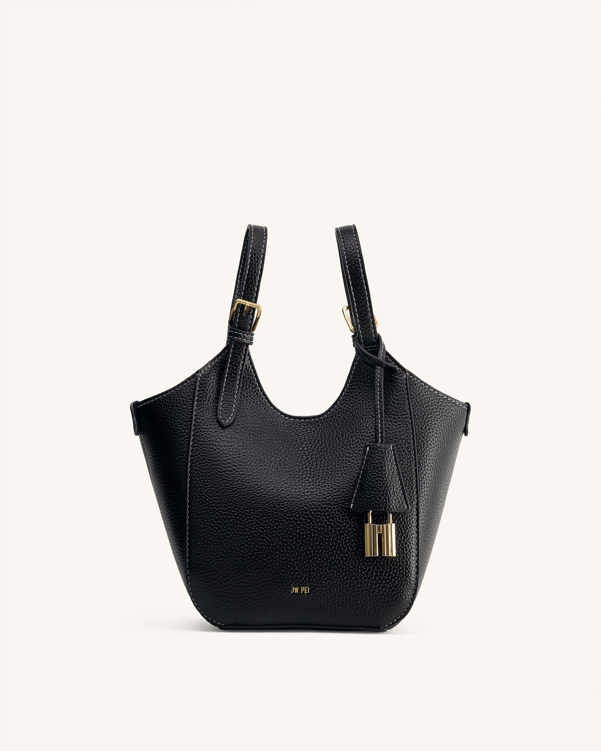 Ines Padlock Tote Bag - Black | JW PEI