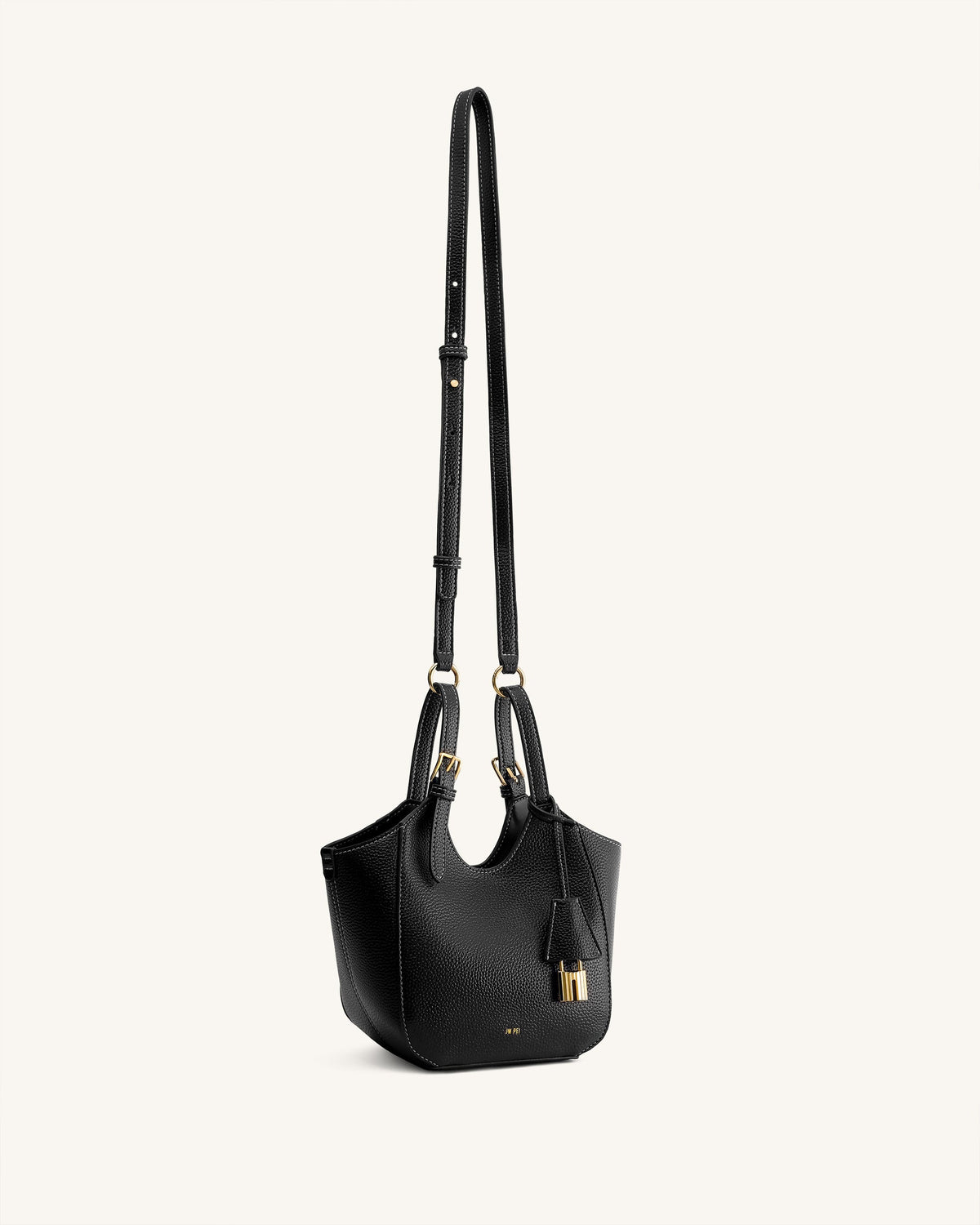 Ines Padlock Tote Bag - Black | JW PEI