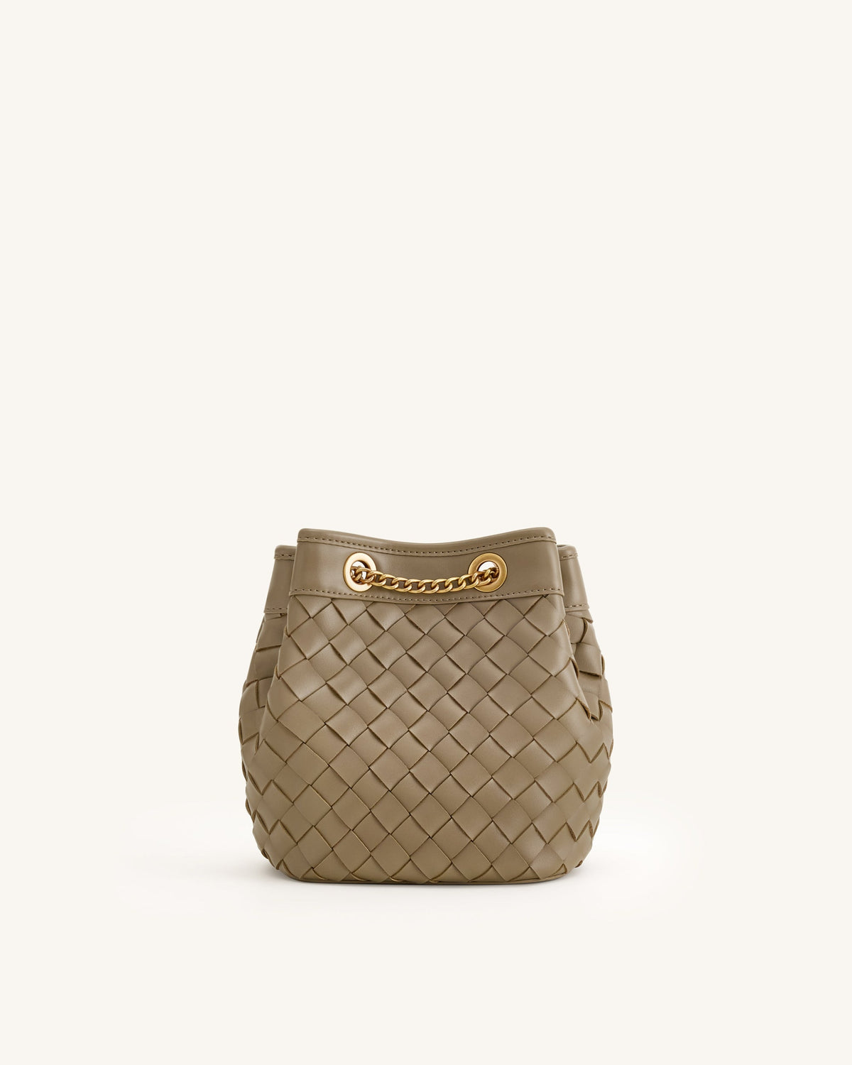 Yara Hand-Woven Bucket Bag - Taupe | JW PEI