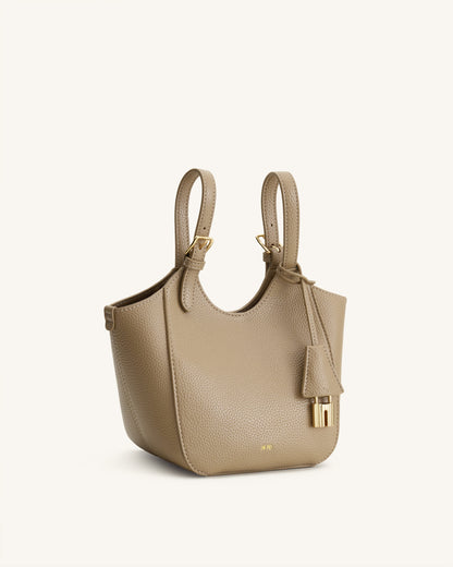 Ines Padlock Tote Bag - Gray Beige | JW PEI