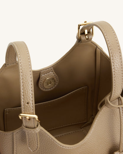 Ines Padlock Tote Bag - Gray Beige | JW PEI