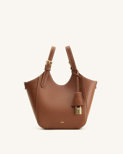 Ines Padlock Tote Bag - Chocolate Brown | JW PEI