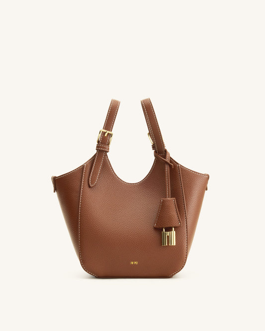 Ines Padlock Tote Bag - Chocolate Brown | JW PEI
