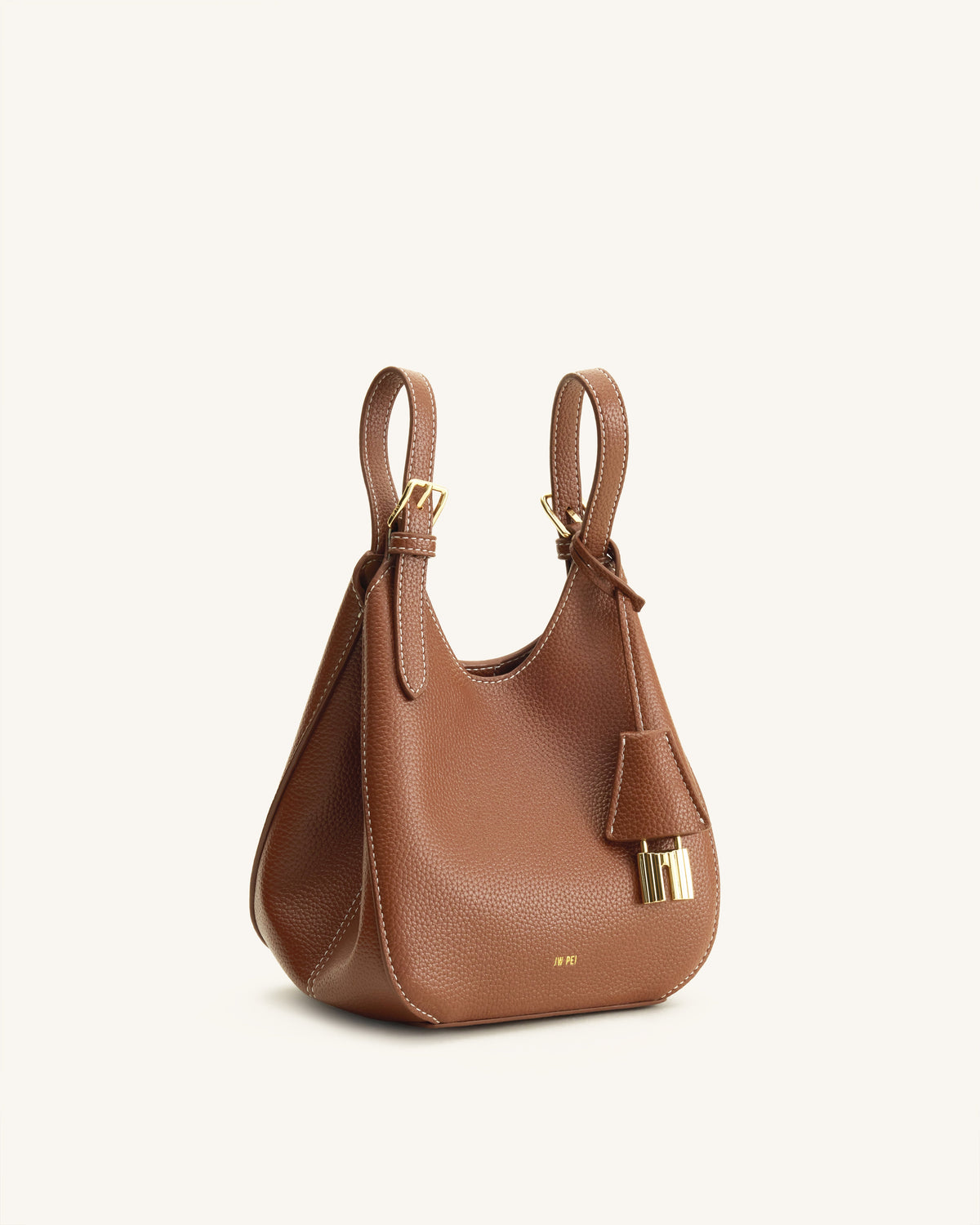 Ines Padlock Tote Bag - Chocolate Brown | JW PEI