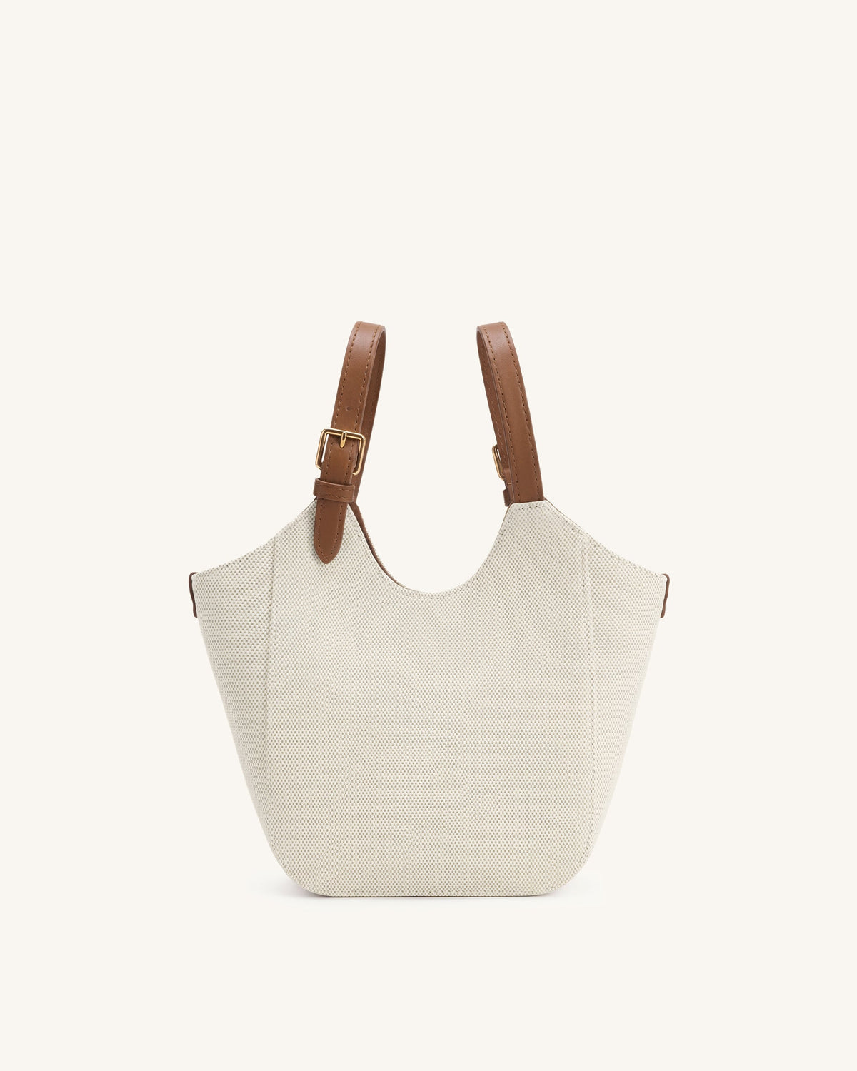 Ines Padlock Tote Bag - Brown Canvas | JW PEI