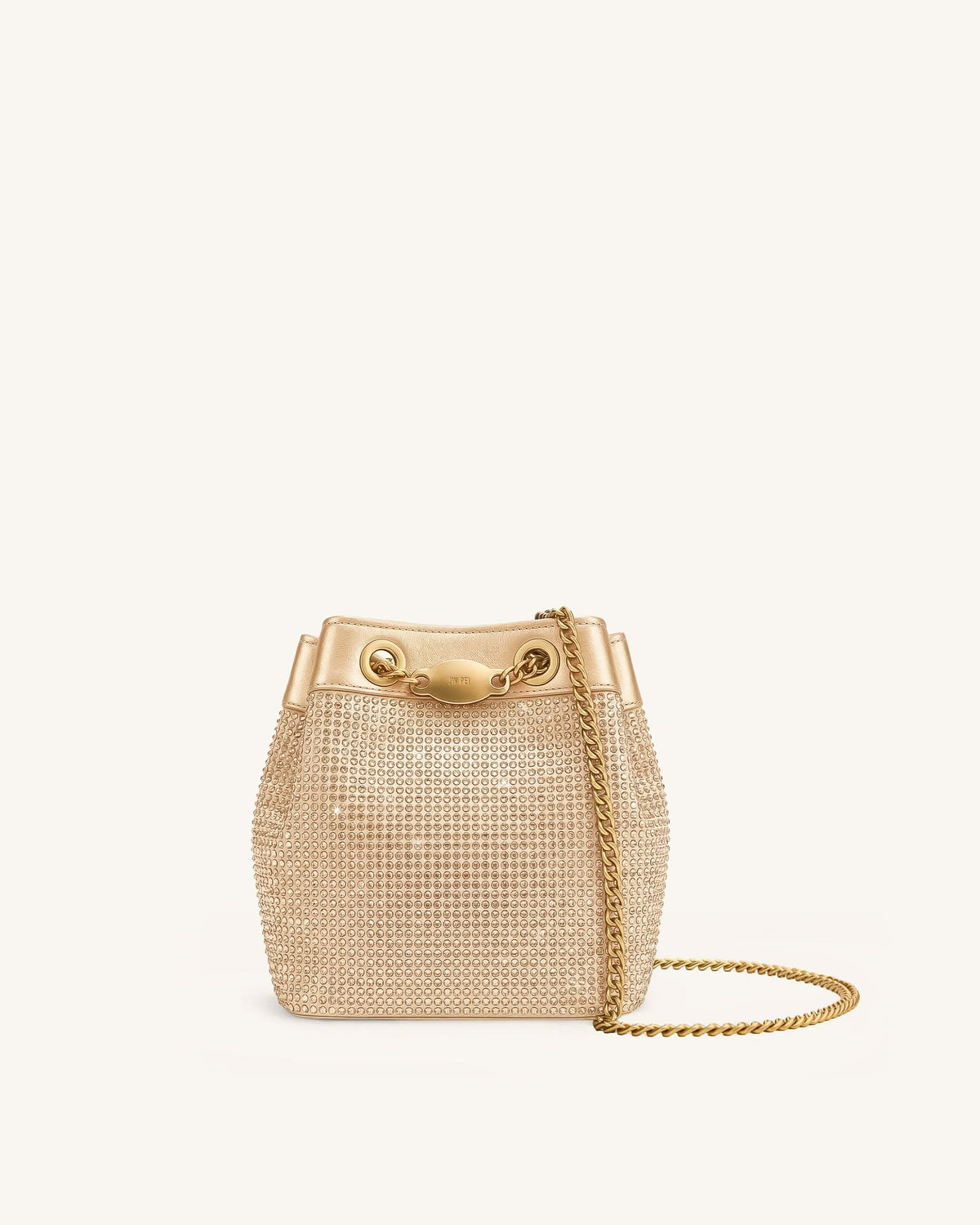 Yara Artificial Crystal Bucket Bag - Champagne | JW PEI