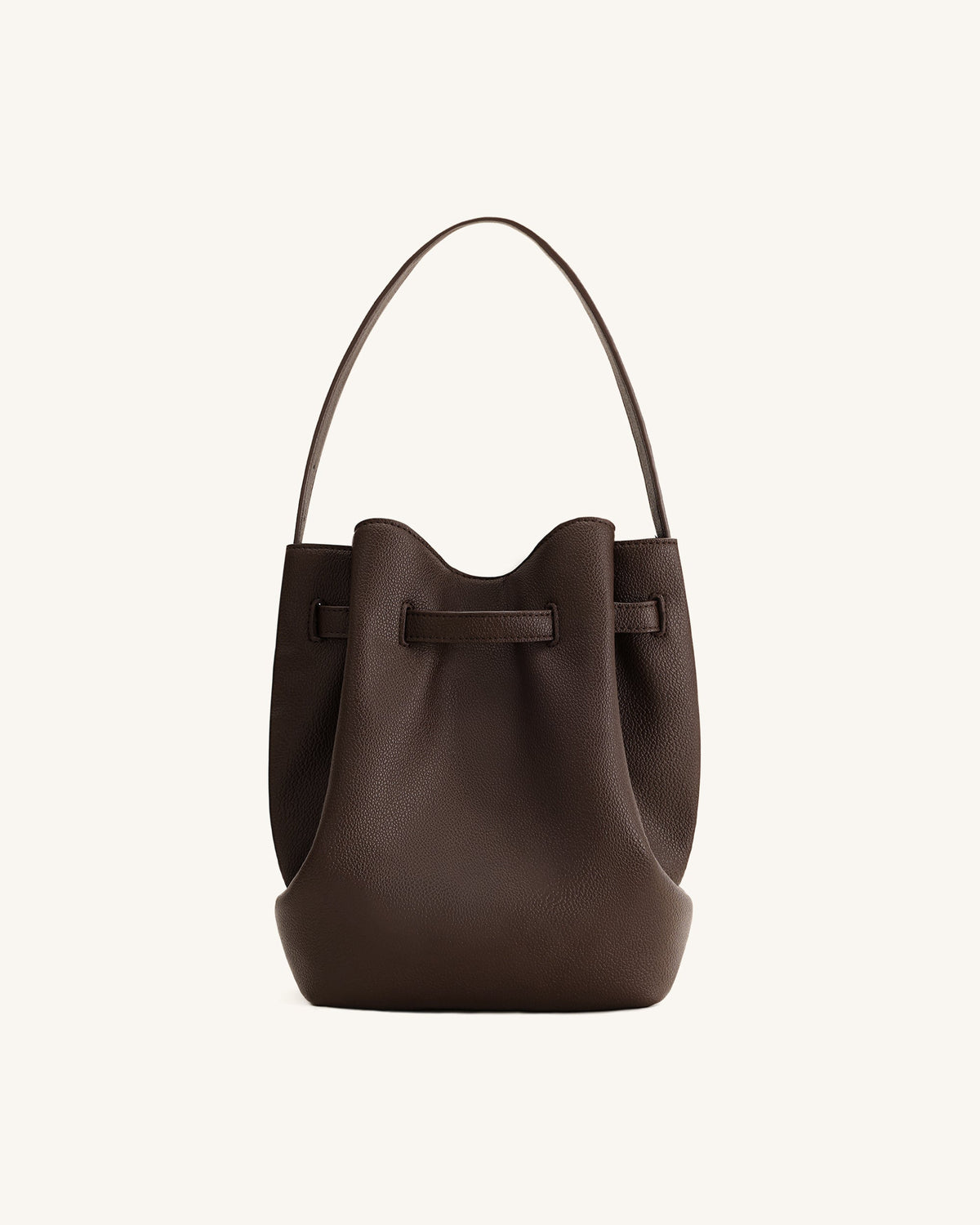 Clara Lock Accent Bucket Shoulder Bag - Mocha Brown | JW PEI