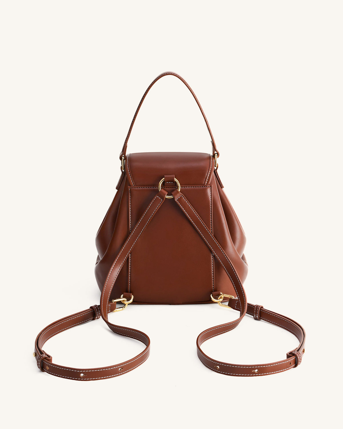 Harper Buckle Pocket Backpack - Dark Brown | JW PEI