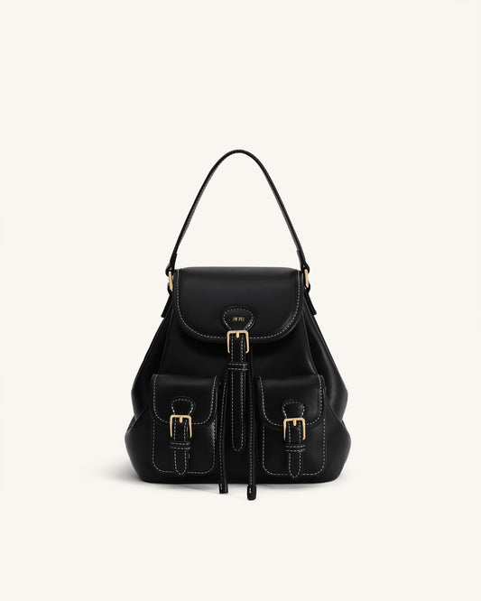 Harper Buckle Pocket Backpack - Black | JW PEI