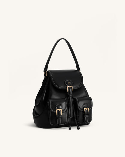 Harper Buckle Pocket Backpack - Black | JW PEI