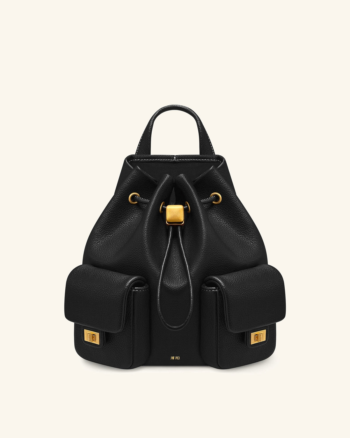 Avery Pebbled Drawstring Utility Backpack – Black | JW PEI