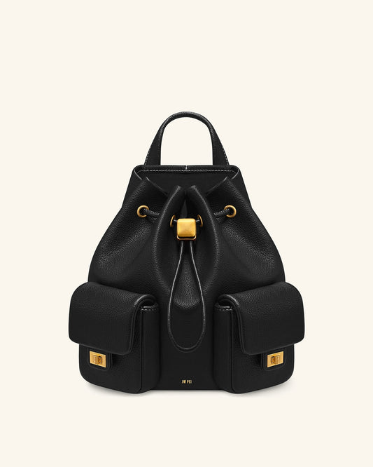 Avery Pebbled Drawstring Utility Backpack – Black | JW PEI