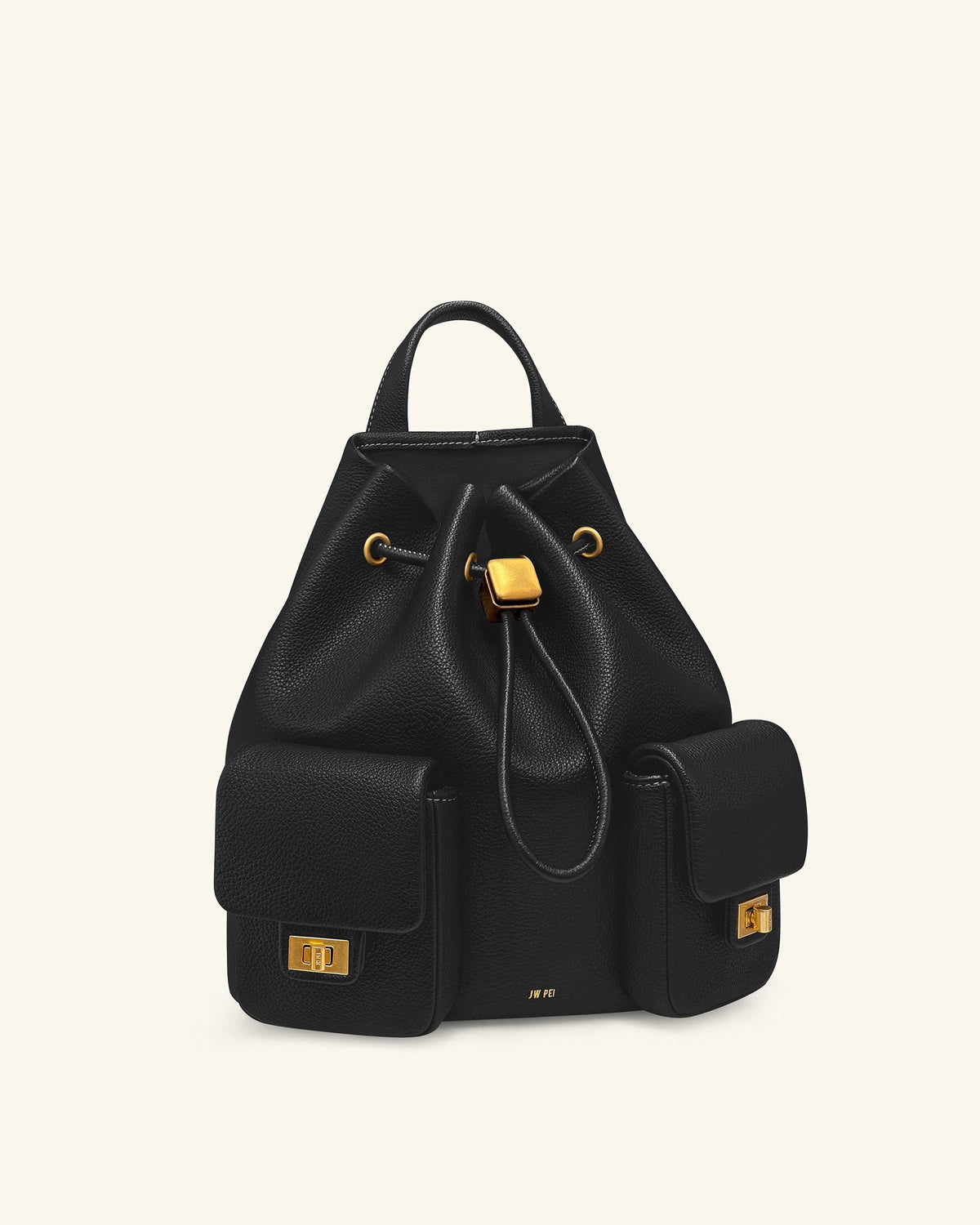 Avery Pebbled Drawstring Utility Backpack – Black | JW PEI