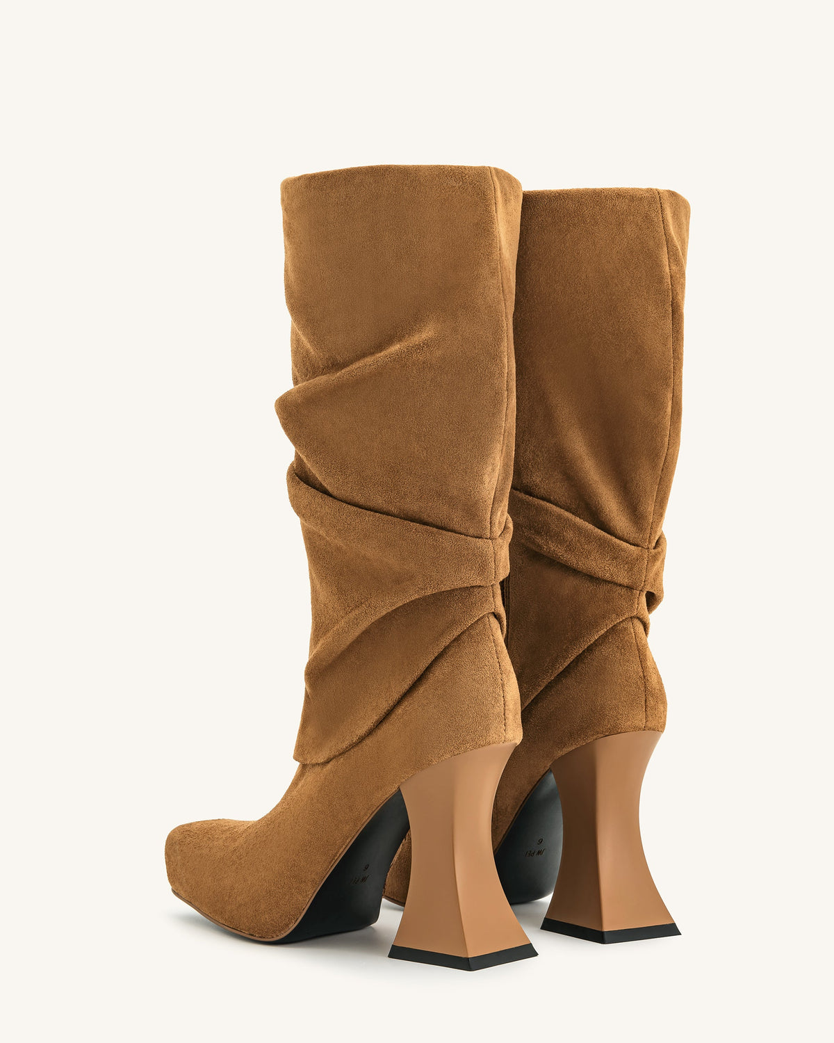 Reyna Square Toe Platform Knit Boots - Brown | JW PEI