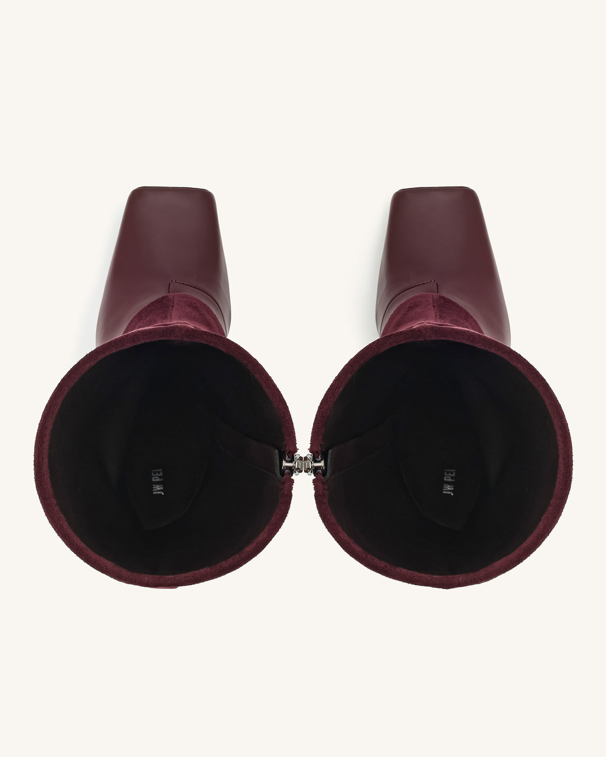 Reyna Square Toe Platform Knit Boots - Claret Red | JW PEI