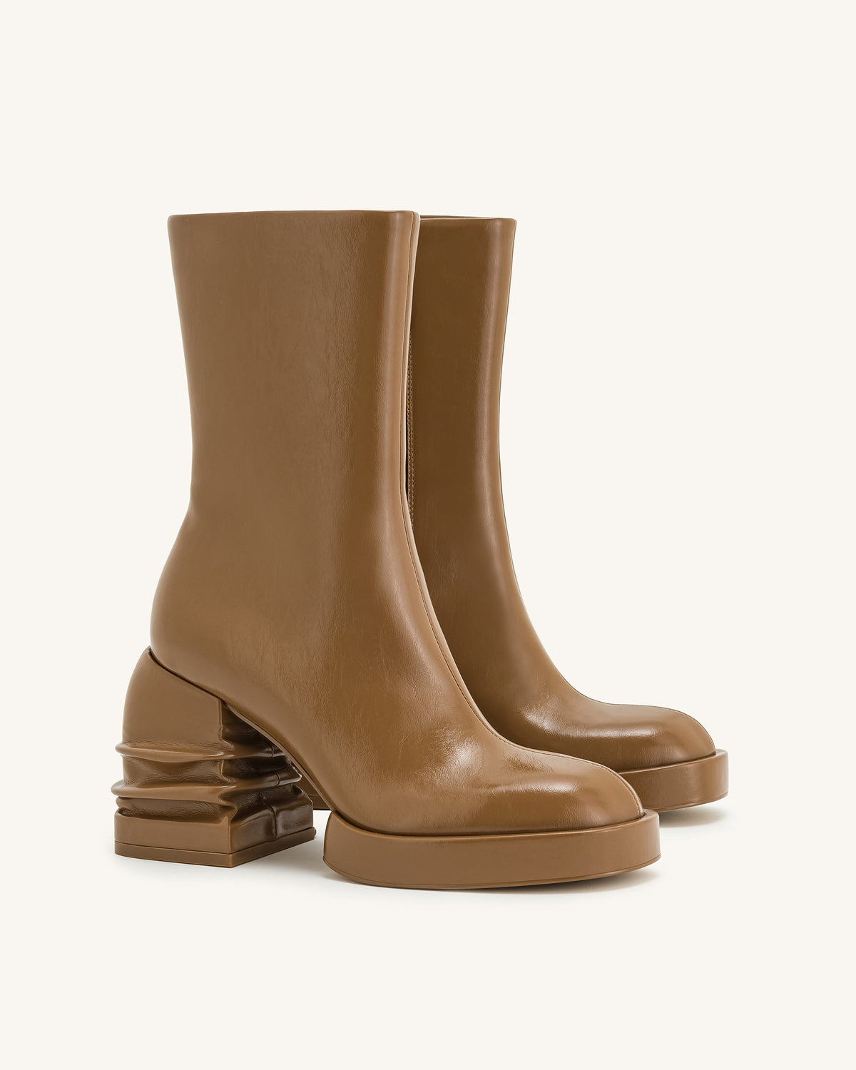 Saylor Round Toe Platform Ankle Boots - Brown | JW PEI