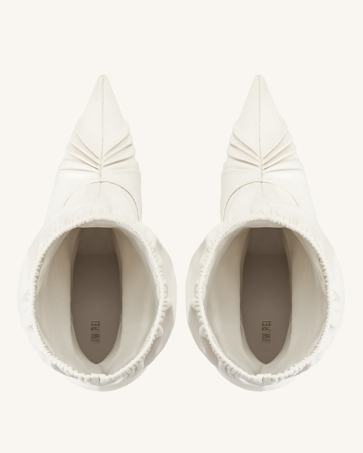 Joanne Paneled Detailing leather Ankle Boots - White | JW PEI