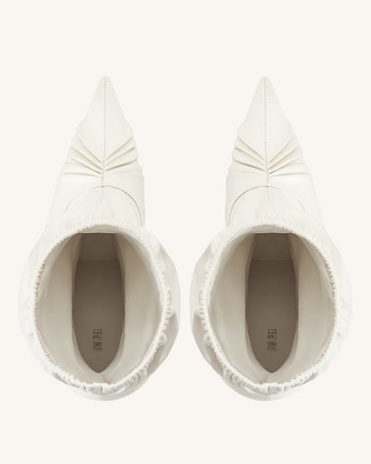 Joanne Paneled Detailing leather Ankle Boots - White | JW PEI