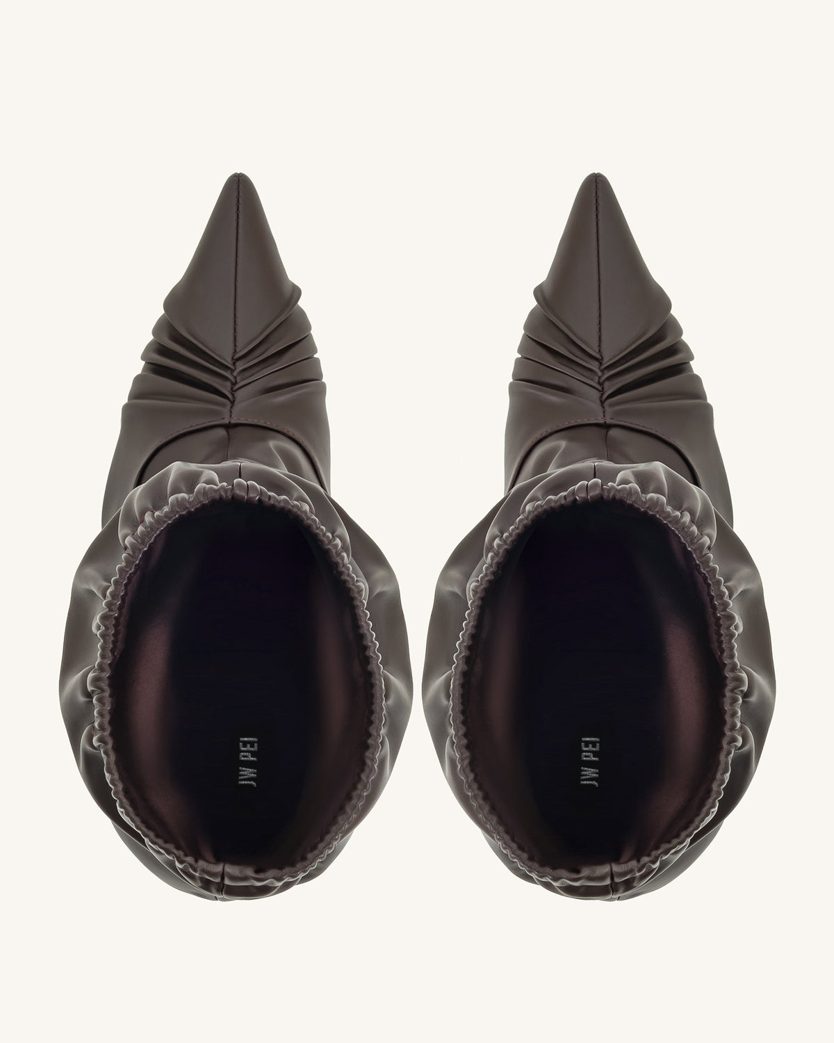Joanne Paneled Detailing leather Ankle Boots- Burgundy | JW PEI