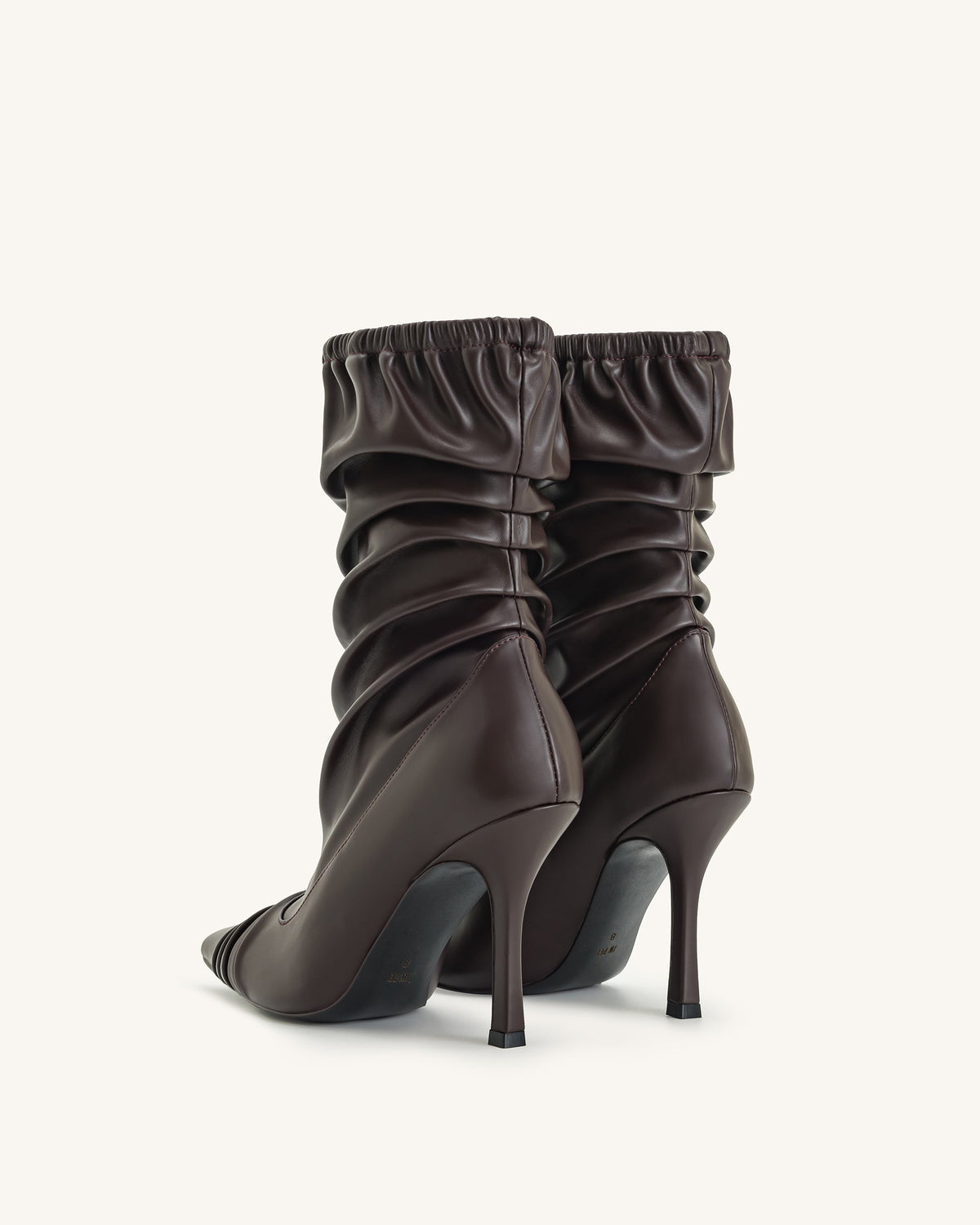 Joanne Paneled Detailing leather Ankle Boots- Burgundy | JW PEI