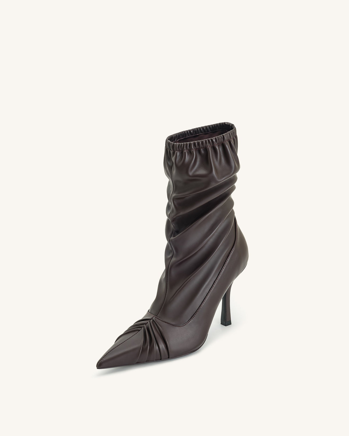 Joanne Paneled Detailing leather Ankle Boots- Burgundy | JW PEI