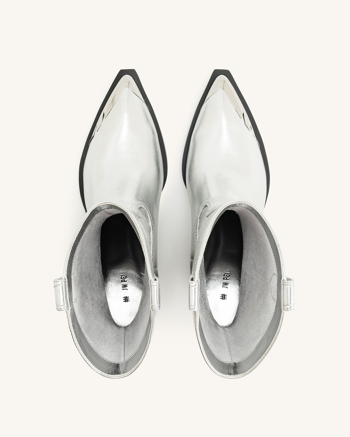 Riya Metallic Cowboy Boot - Silver | JW PEI