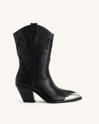 Riya Cowboy Boot - Black | JW PEI