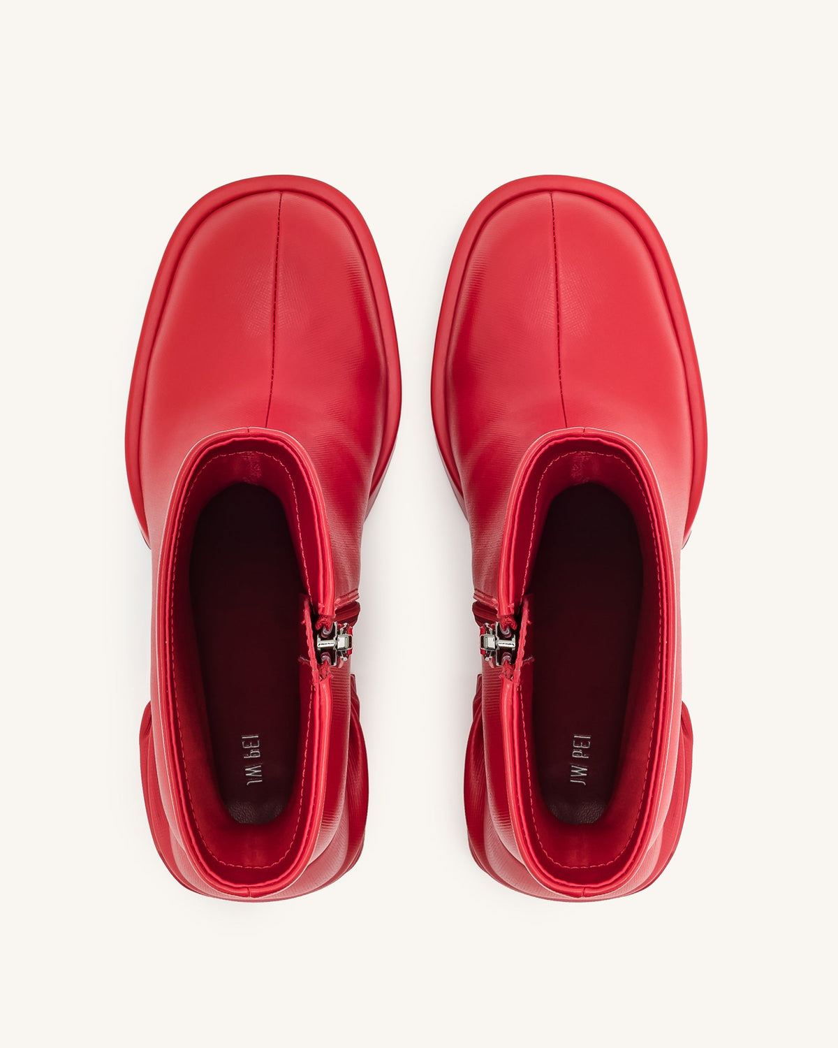 Saylor Round Toe Platform Ankle Boots - Red | JW PEI