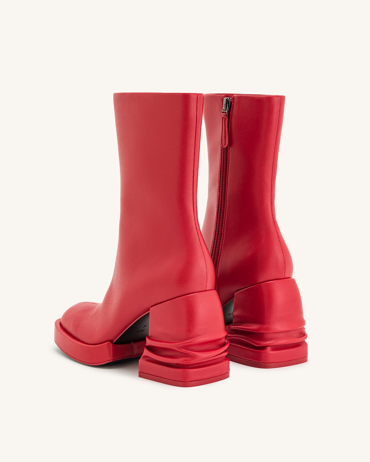Saylor Round Toe Platform Ankle Boots - Red | JW PEI