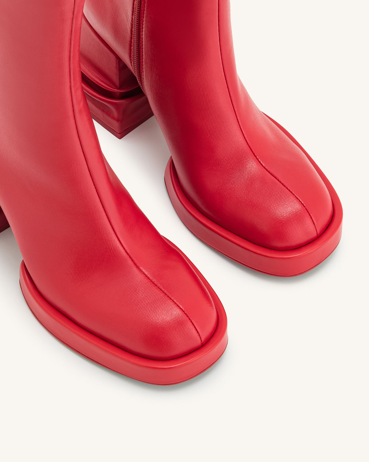 Saylor Round Toe Platform Ankle Boots - Red | JW PEI