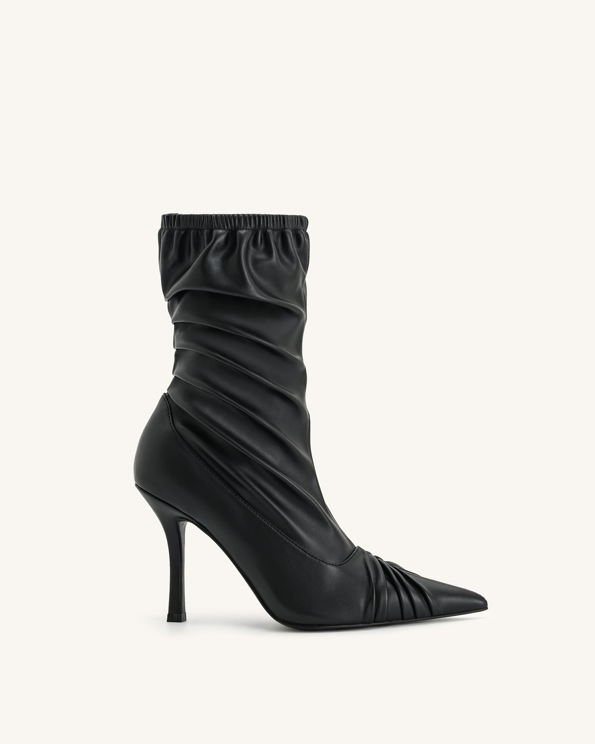 Joanne Paneled Detailing leather Ankle Boots - Black | JW PEI