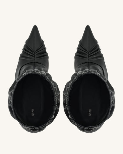 Joanne Paneled Detailing leather Ankle Boots - Black | JW PEI