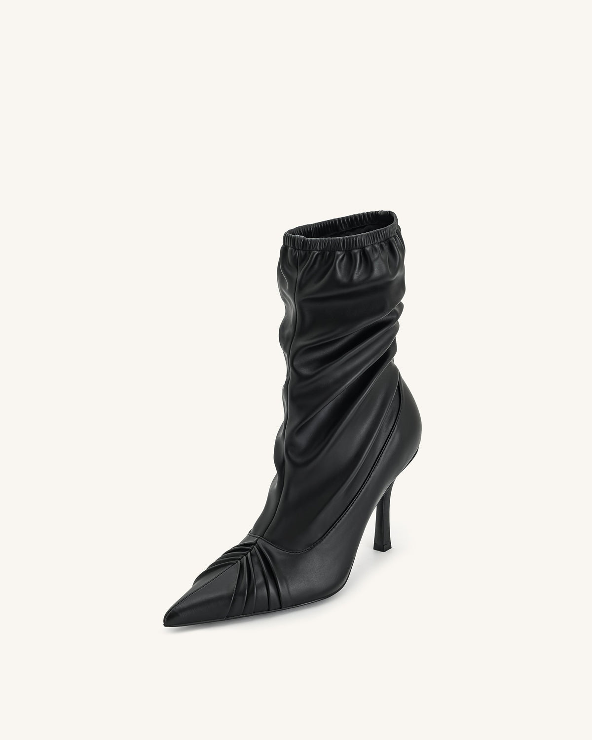 Joanne Paneled Detailing leather Ankle Boots - Black | JW PEI