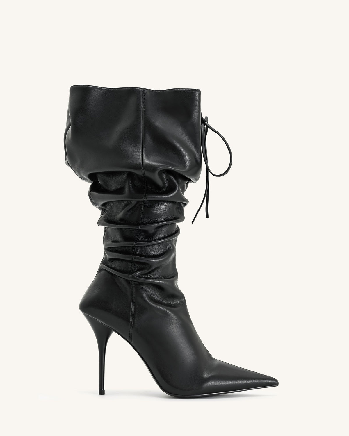 Olivia Leather High Heel Boots - Black | JW PEI