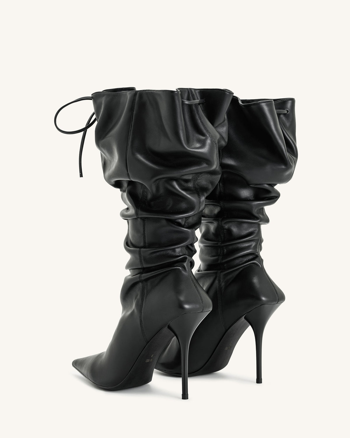 Olivia Leather High Heel Boots - Black | JW PEI