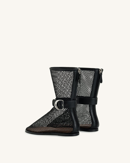 Sophia Mesh Boots - Black | JW PEI