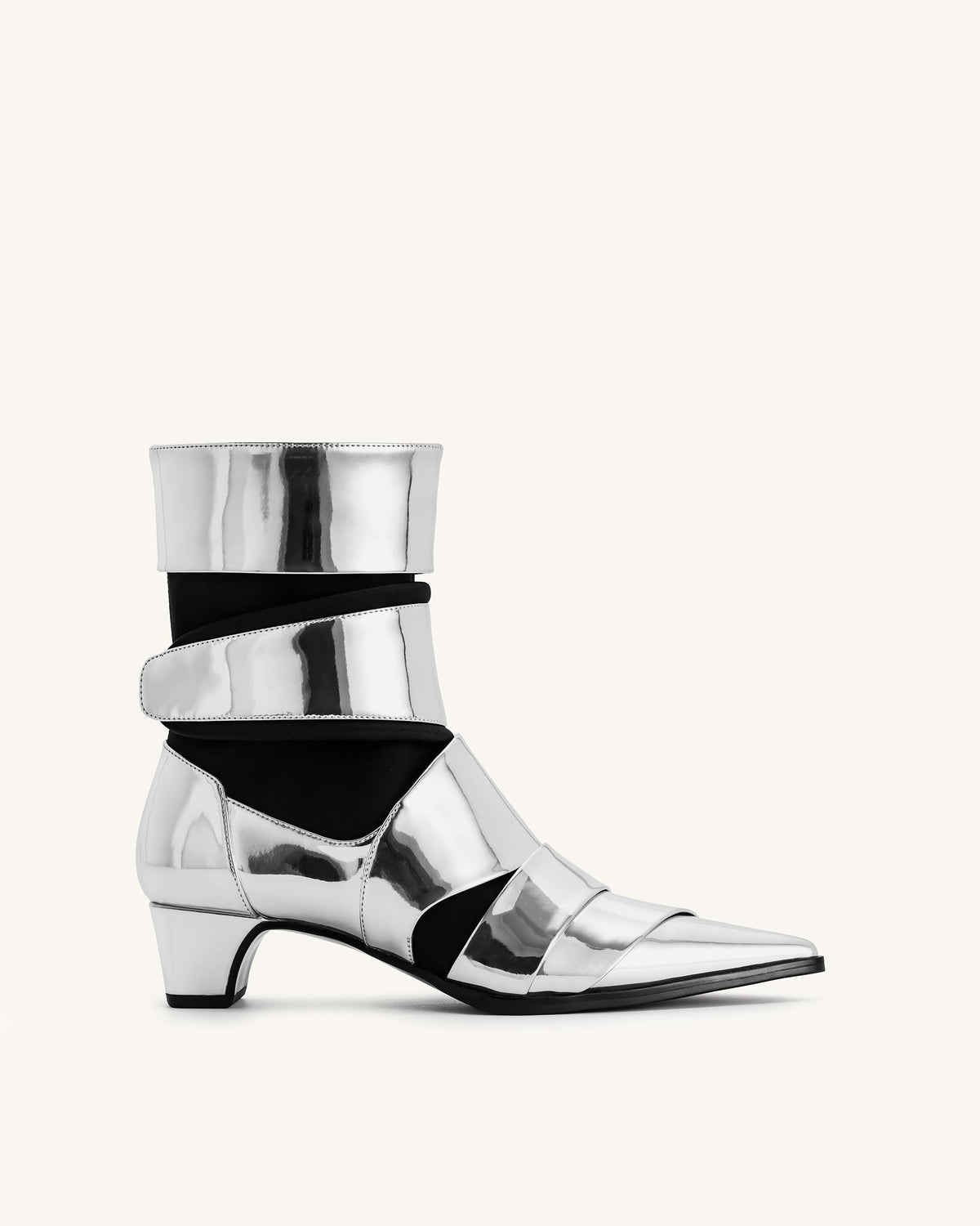 Emily Strap Ankle Boots - Silver | JW PEI