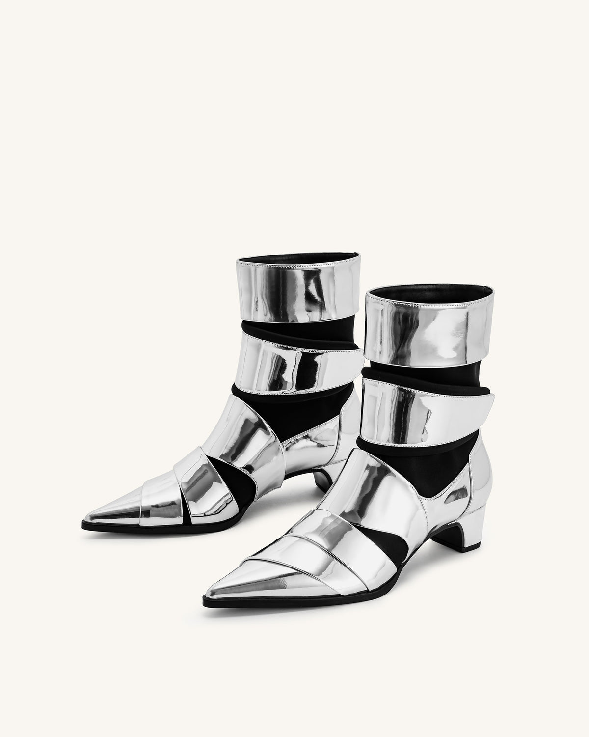 Emily Strap Ankle Boots - Silver | JW PEI