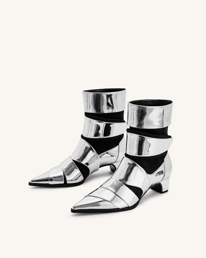 Emily Strap Ankle Boots - Silver | JW PEI