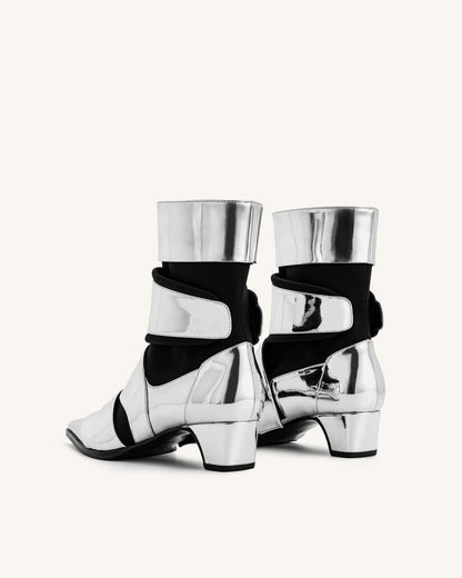 Emily Strap Ankle Boots - Silver | JW PEI