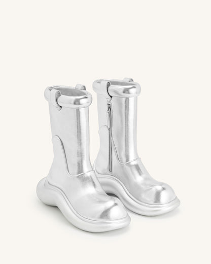 Zoie Metallic Rain Boot - Silver | JW PEI