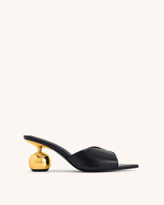 Ellie Sphere Heel Mules - Black | JW PEI
