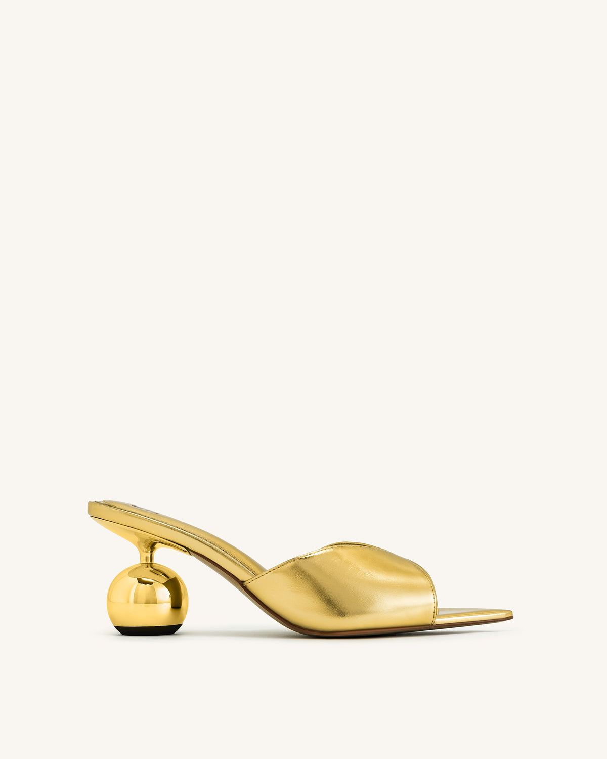 Ellie Sphere Heel Mules - Gold | JW PEI