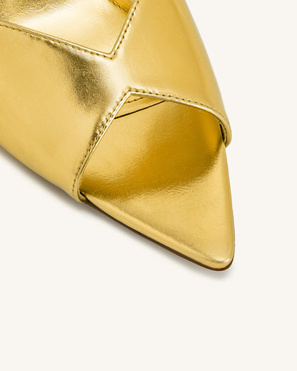 Ellie Sphere Heel Mules - Gold | JW PEI